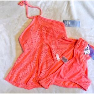 🎉HPx4🎉 💦Coral Halter Tankini Swimsuit💦
